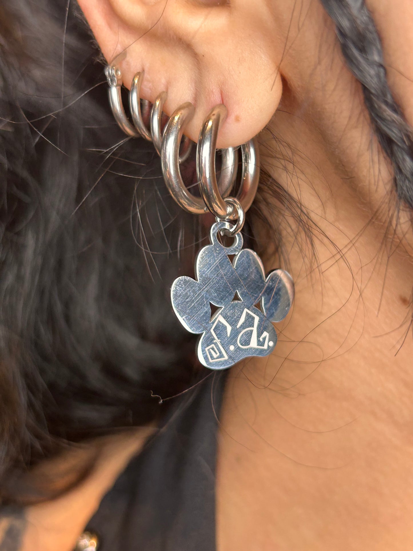 Puppy Paw Hoop Earrings